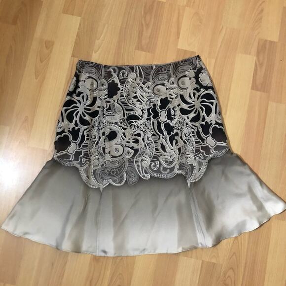 Kay Unger Silk A-Line Skirt Size 8 - Picture 1 of 7